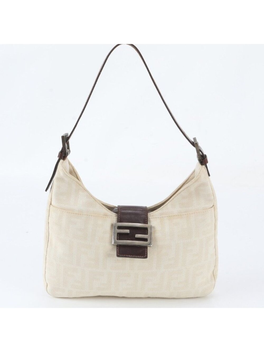 Fendi Zucca Mamma Bucket FF Leather Shoulder Bag